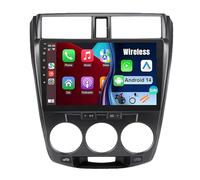 Android 14 Car Stereo 10 inch HD IPS Touch Screen Car Radio for Honda City 2008-2013 with Wireless Carplay Android Auto GPS Bluetooth WIFI SWC FM + AHD Backup Camera(B,U2(2+32))