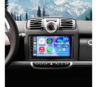 Android 14 Car Stereo 9 Inch for Mercedes-Benz Smart Fortwo 2005-2010 with carplay/Android Auto 2 Din Touchscreen MirrorLink Bluetooth WiFi Sat Navi Steering Wheel Control Backup Camera, 2+32G