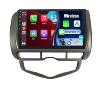Android 14 Car Stereo 9 inch HD IPS Touch Screen Car Radio for Honda Jazz City 2002-2007 with Wireless Carplay Android Auto GPS Bluetooth WIFI SWC FM + AHD Backup Camera(U3(4+64))