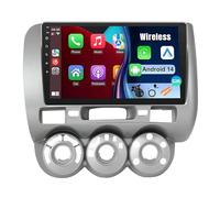 Android 14 Car Stereo 9 inch HD IPS Touch Screen Car Radio for Honda Jazz City 2002-2007 with Wireless Carplay Android Auto GPS Bluetooth WIFI SWC FM + AHD Backup Camera(A,U1(1+32))