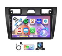 Android 14 Car Stereo for Ford Fiesta 2006-2008 Built-in Wireless Carplay Android Auto GPS Navi Car Radio Receiver with 9in Touch Screen Bluetooth Wifi FM RDS SWC Mirror Link AHD Backup Camera, 2+32G
