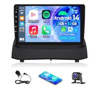 Android 14 Car Stereo for Ford Fiesta 2009-2014 with carplay Android Auto 2+32G Car Radio with 9 Inch Touchscreen Bluetooth Sat Navi WIFI Mirror Link FM RDS SWC Split Screen AHD Backup Camera
