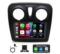Android 14 Double Din Car Stereo for Renault Dacia Sandero 2012-2020 mit Wireless Carplay Android Auto, 9"IPS Touch Screen Car Radio DAB+ GPS SAT NAV Head Unit Bluetooth WiFi AHD Backup Camera FM/RDS