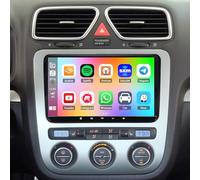 Android 14 Double Din Car Stereo for VW Eos 2006 2007-2015 with CarPlay Wireless Android Auto Sat Nav 9 Inch HD Touch Screen Car Radio Head Unit GPS Sat Nav WiFi FM RDS Bluetooth SWC Backup Camera