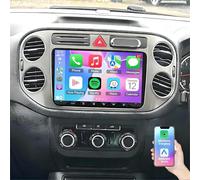 Android 14 Double Din Car Stereo Radio for Volkswagen Tiguan 2009-2017 with CarPlay Wireless Android Auto Sat Nav 9 Inch Touch Screen Head Unit GPS WiFi FM RDS Bluetooth SWC Backup Camera