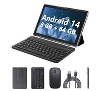CUPEISI 10 inch Tablet, Android 11 Tablets, 64GB ROM+2GB RAM, Quad-Core Processor Tablet PC, 1280 * 800 IPS HD Display, 2MP+8MP Dual Camera, 6000mAh Tableta (Silver)