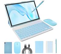 Android 14 Tablet with Keyboard Tablets 2 in 1 8GB+64GB/1TB expansion 10 inch Tablet And Case Mouse Stylus Android Tablets PC 10.1" Tableta Computer 8MP Dual Camera 6000 mAh battery WiFi BT Blue Tab.