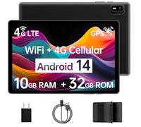 Android 14 Tablet with Sim Card Slot Unlocked Cellular Tablets 10GB+32GB Tablet with Protective Case 10 inch Tablet with GPS 2.0GHz Processor 8MP Camera and 1TB TF Expandable 2.4G/5G WiFi BT5.0