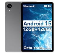 Android 15 2025 10.1 Inch Tablet - Face Unlock 4+8GB+128GB+1TB Expandable, Octa-Core Processor, 6000mAh Battery with 11W Fast Charge, Gray