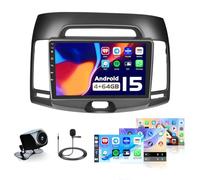 Android 15 Car Radio for Hyundai Elantra 2007 2008 2009 2010, 9 inch Capacitive HD Touch Screen for Elantra Head Unit with Carplay Android Auto 5G WiFi GPS Bluetooth 5.0 1280 * 720 4+64G
