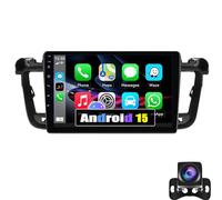Android 15 Car Radio For Peu-geot 508 2011-2018 With Wireless CarPlay Android Auto 9 Inch Touchscreen Stereo Bluetooth GPS WiFi FM/RDS Mirror Link AHD Rear View Camera & Mic(Color:8-Core 4+64G)
