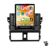 Android 15 Car Stereo for To-yota Yaris Vios 2014 2015 2016 Radio 9.7 Inch Touchscreen Wireless Carplay Android Auto GPS Navigation Bluetooth WiFi 32EQ DSP FM RDS SWC+Mic Backup Camera(Color:TS400)