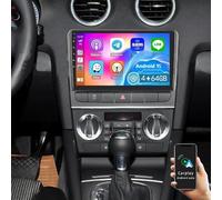 Android 15 Car Stereo Radio for Audi A3 S3 2003-2012, 4+64G GPS Navigation Wireless CarPlay Android Auto 9in Car Radio with Bluetooth WiFi FM SWC Split Screen + AHD Backup Camera/Microphone