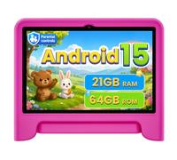 Android 15 Kids Tablet 10.1 Inch, Octa-Core Processor, Case Included,Pink | Built-in parental controls; Google Kid Space installed; 2.4G/5G dual-band WiFi; 21GB RAM 64GB ROM; For Ages 3+ Kids