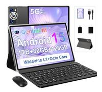 Android 15 Tablet 30GB RAM 128GB ROM 1TB TF, 2025 10.1 inch 8000mAh Electronic Tablets with Keyboard Mouse, 2.0GHz, 5G WiFi, BT 5.0, GMS Certified, Incell Display, Gemini AI