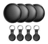 Android Air Tracker Tag 4 Pack, Smart Tag Bluetooth Key Finder Work with Google Find My (Android Only), Item Locator for Luggage, Bags, Pets, Wallet, Replaceable Battery, Black