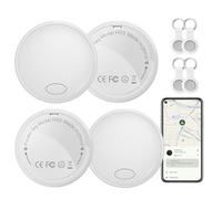 Android Air Tracker Tag 4 Pack, Smart Tag Bluetooth Key Finder Work with Google Find My (Android Only), Item Locator for Luggage, Bags, Pets, Wallet, Replaceable Battery (White)
