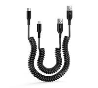 Android Auto Type C Cable, 3FT&6FT USB C Charger Cable Retractable Car Coiled Cord Fast Charging for Google Pixel 9 Pro XL Fold 8a 7 Pro, Samsung Galaxy S25 Ultra S24 FE A16 5G A15 A54 A14 S23 A35 A55