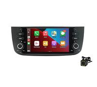 Android Car Radio Stereo Wireless CarPlayer Android Auto 7 Inch 2 Din Touch Screen Carplayer Support GPS/Mirror Link/WiFi/Bluetooth/FM Compatible with Fiat Punto+12LED Camera