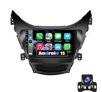 Android Car Stereo For Hy-undai Elantra 2011-2013 Radio With Wireless Carplay Android Auto Bluetooth 9 Inch Touchscreen With GPS Navigation WiFi HiFi FM RDS Backup Camera MIC(Color:8-Core 2+32G)