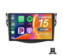 Android Car Stereo Radio For Toyo-ta RAV4 2006-2012 With Wireless Carplay 9 Inch Touch Screen Radio With GPS Navigation Bluetooth FM RDS HiFi WiFi Android Auto Mirror Link Backup Camera(Size:L20)