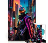 Android Cyber Lord - Cyberpunk Warrior 1000-piece Jigsaw Puzzles Brain Fun Training Seamless Fit Precise Pieces Fascinating Hobby for Idle Moments (38x26cm)