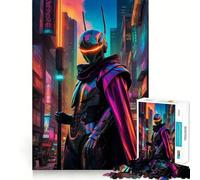 Android Cyber Lord - Cyberpunk Warrior 1000 Piece Jigsaw Puzzles Memory Train Fun Smooth Burr Free Surface Entertaining Challenge for Spare Time (50x75cm)