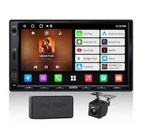 Android Double Din Car Stereo & Backup Camera, Wireless CarPlay&Android Auto 7-Inch Touchscreen, OBD2 Scanner, GPS Navigation, MirrorLink, WiFi/USB/Bluetooth, 2G+32G, Built-in DSP, FM/AM/TF Support