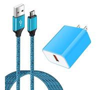 Android Phone Fast Charger Block Wall Plug Micro USB Cable Cord Fast Charging for Tablet, LG, Samsung Galaxy J8 J7 J6 J5 J4 J3 S7 S6, Moto E E5 E4 Plus/Play, E5 Supra, G5 G5S G4 Plus/Play, G6 Play