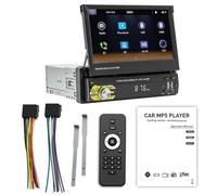 Android Single Din Car Stereo with GPS Navigation,7" HD Touch Screen Portable Radio with Wireless Carplay Mirror Link Bluetooth 5.0 FM USB SWC for All Vehicles