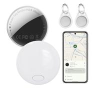 Android Smart Tracker Tags (2 Pack) - Compatible With Google Find My Device (Only Android 9.0+), Replaceable Battery, 100dB Loud Beep with Holder, IP68 Waterproof GPS Tracker for Keys, Bags, Luggage