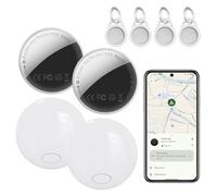 Android Smart Tracker Tags (4 Pack) - Compatible With Google Find My Device (Only Android 9.0+), Replaceable Battery, 100dB Loud Beep with Holder, IP68 Waterproof GPS Tracker for Keys, Bags, Luggage