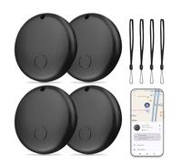 [Android Systems, High Accuracy] Anti-Lost Tag, Small Smart Tag, Android Tracker, Compatible with Google's ‘Find My Device’ App (Android Only) for Keys, Wallet, Luggage,Bags, Suitcases(Black-4)