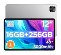Android Tablet, 12 inch Large Screen Tablet, 2 Years Protection, 1200 x 2000 IPS 2K Resolution Display, Reinforced Type-C Port, 18W PD Charger, 8000mAh Battery, 8MP+13MP Camera, WiFi 6 & Bluetooth 5.4