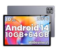 Android Tablet, 2025 Tablet 10.1 inch Android 14 Tablets, 10GB+64GB+1TB Expansion Octa-Core Processor, 6000mAh Battery, Widevine L1, 1280 * 800 IPS, 5G/2.4G WiFi 6, 2MP+8MP, Bluetooth 5.0 (Grey)