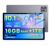 Android Tablet, 2026 Tablet 10.1 inch Android 15 Tablets, 16GB+64GB+1TB Expansion Octa-Core Processor, 6000mAh Battery, Widevine L1, 1280 * 800 IPS, 5G/2.4G WiFi 6, 2MP+8MP, Bluetooth 5.0 (Grey)