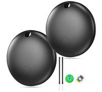 Android Tracker Tag - 2 Pack, Smart Tag Bluetooth Item Finders Work with Google Find My (Dual System), Bluetooth Item Locator for Luggage, Suitcase, Bags, Replaceable Battery, Black