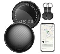 Android Tracker Tag 2 Pack, Smart Tag Bluetooth Key Finder Work with Google Find My (Android Only), Item Locator for Luggage, Bags, Wallet, Replaceable Battery, Black