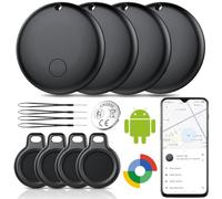 Android Tracker Tags-4 Pack (NOT iOS or HarmonyOS), Tracking Tags for Android Works with Google's ‘Find Hub’ App, IP68 Waterproof, Replaceable Battery, Smart Tag for Luggage, Backpack, Key
