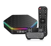 Android TV Box 4K 6K HD, Android 12.0 Smart TV Boxes 4GB RAM 64GB ROM H618 Quad Core CPU Builtin WIFI6 & 2.4G+5G Dual Wi-Fi Bluetooth 5.0 LAN Ethernet Android Box with Mini Wireless Keyboard Backlit