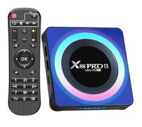 Android tv box,X13 TV Box Android 13.0 4GB RAM 32GB ROM RK3528 Quad-Core 64bit Cortex-A53 Mali 450 MP2 GPU Support 8K 3D 1080P 2.4/5.0GHz WIFI BT5.0 10/100M Ethernet DLNA USB 3.0 H.265 smart tv box