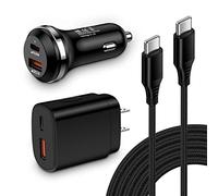 Android Type C Charger Super Fast Charging Block for Samsung Galaxy S23 Ultra S22 S21 S20 S10 S9 Plus A03S A14 A24 A54,25W Dual Port USB C Wall Charger Quick Charge Car Adapter with 3/6ft USB C Cable