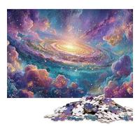 Andromeda Galaxy Wooden Jigsaw Puzzle for Adults Fun 300 Pieces Home Decoration Education Game Toy Intellectual Game Stress Relief Toy Premium & Durable 300pcs (40x28cm)