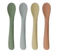 Androxeda 4 Pieces Soft Silicone Spoon for Gentle Feeding, Flexible Spoon for Wet Food, Purees and Medicines, Colorful Set