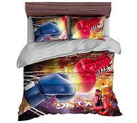 Andrui Bedding Set 3D Basketball Football Boxing Motorcycle Racing Car Sports Style Microfiber Men Teen Boys Kids Duvet Cover and Pillowcases, Single