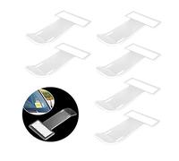 ANDSHUAI 6 Pcs Parking Ticket Holder,Windscreen Ticket Holder,Transparent,Clip Permit Pass Holder Gadget with Adhesive Pads,Parking Ticket Clip Windscreen for Car,Van and Caravan