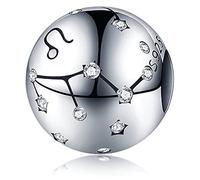 Andska Constellation Zodiac Round Charm Genuine S925 Sterling silver Fit Pandora Bracelet Beads Jewellery Astrological Star Signs Symbol Gemini, Cancer, Leo, Virgo, Libra, Scorpio, Sagittarius, Capricorn, Aquarius, Pisces, Aries, Taurus