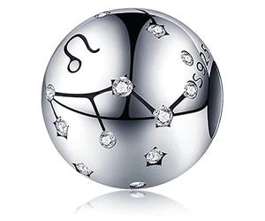 Andska Constellation Zodiac Round Charm Genuine S925 Sterling silver Fit Pandora Bracelet Beads Jewellery Astrological Star Signs Symbol Gemini, Cancer, Leo, Virgo, Libra, Scorpio, Sagittarius, Capricorn, Aquarius, Pisces, Aries, Taurus
