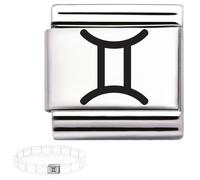 Andska Zodiac Charm for Italian Bracelet 9mm Steel Horoscope Star Sign Link Fits Italian bracelets Aries Taurus Gemini Cancer Leo Virgo Libra Scorpio Sagittarius Capricorn Aquarius Pisces
