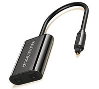 ANDTOBO Optical Cable Splitter 1 In 2 Out Upgraded, Signal Enhancement Digital Toslink Splitter, Digital Optical Audio Cable Connector for Soundbar to TV, CD, DVD, HDTV, Audio, Power Amplifier, Ect.